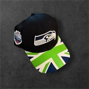 Seattle Seahawks New Era Cap NFL London Games 2018 UK Flag Brim Hat OSFM